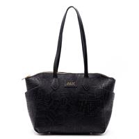 SHOPPING BAG 3040 ALV BY ALVIERO MARTINI NERO DEBOSSED