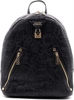 ZAINO DONNA 3204 BIG LOGO ALV BY ALVIERO MARTINI NERO DEBOSSED