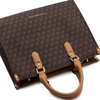 SHOPPING BAG LARGE 11120 MONOGRAM MARRONE ROCCO BAROCCO