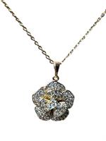 COLLANA ROSETTA STRASS ORO