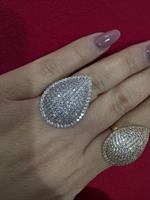 ANELLO GOCCIA STRASS ARGENTO