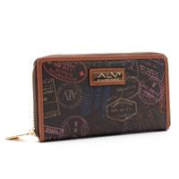 PORTAFOGLIO DONNA CON ZIP PASSPORT ALV BY ALVIERO MARTINI MOKA
