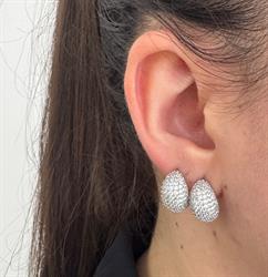 ORECCHINI GOCCIA STRASS SILVER