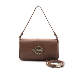 BORSA A SPALLA LOGO CON TRACOLLA PYRITE ROCCOBAROCCO CUOIO
