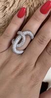 ANELLO NODO STRASS SILVER